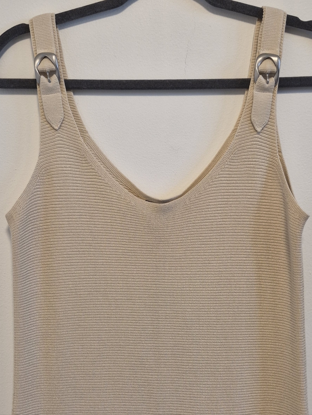 RAG & BONE Georgia Dress Beige Knit Maxi Dress Sleeveless Slits NWT $398 Sz S - Picture 6 of 16